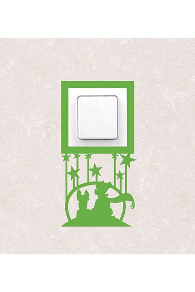 BLgrup 2109-y Laser Cut Wooden Switch Socket Frame Green Single Little Prince