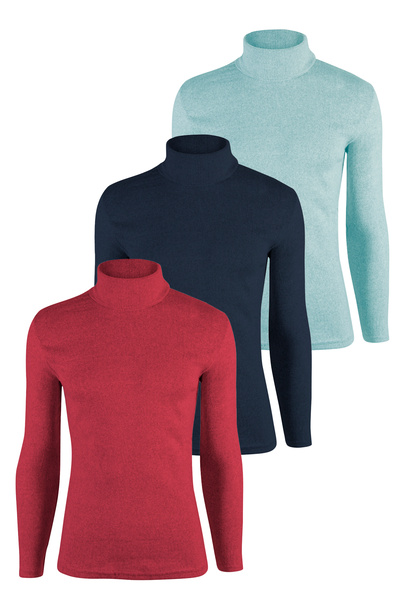 ADEGO Men's Slim Fit Turtleneck Turtleneck Sweater - Pack of 3
