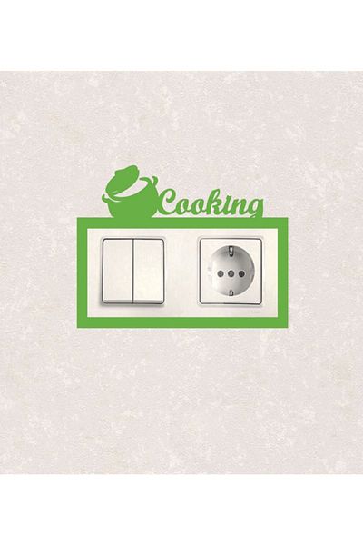 BLgrup 2106-y Laser Cut Wooden Switch Socket Frame Green Double Cooking