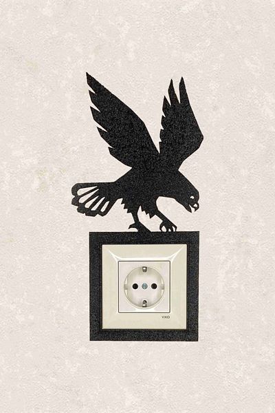 BLgrup 2146 Laser Cut Wooden Decorative Switch Socket Frame Single Eagle
