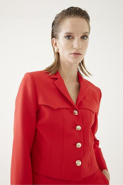 Exquise Men's Collar Crop Jacket