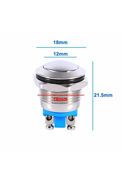 Genel Markalar 16mm Metal Panel Montaj Yuvarlak Kafa Push Buton No Dc 6a 12v ...