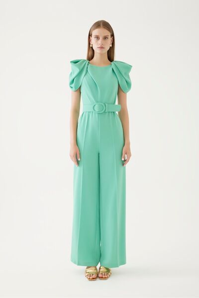 Exquise Kol Detaylı Kemerli Tulum