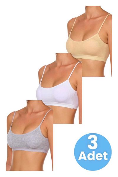 Tezzgelsin Half Athlete Bustier - Γυναικείο σουτιέν με λεπτές τιράντες σετ 3 τεμαχίων