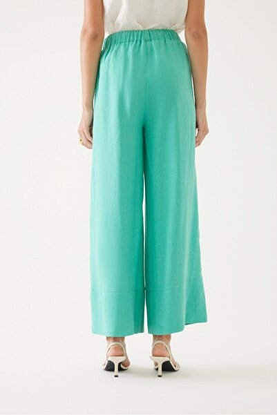 Exquise Relaxed Cut Mint Trousers - Lace Detailed
