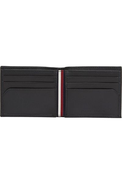Tommy Hilfiger Ανδρικό μαύρο πορτοφόλι - με λογότυπο, υποδοχή κάρτας, θήκη χαρτονομισμάτων, AM0AM12509-BDS