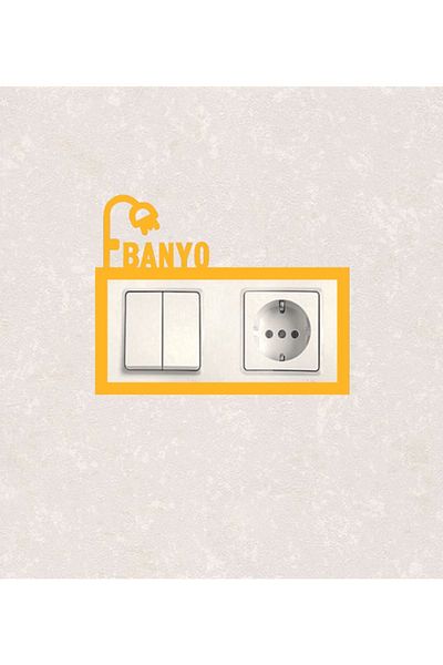 BLgrup 2103-s Laser Cut Wooden Switch Socket Frame Yellow Double Bathroom