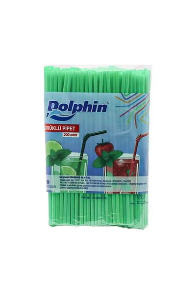 Dolphin 4 Pack Colorful Gusseted Straws - 200 Pieces X 800 Pieces