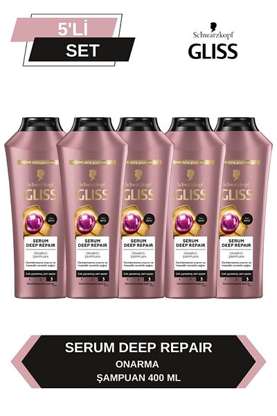 Gliss Deep Repair Serum Repair Shampoo - 400 ml X 5 Pieces