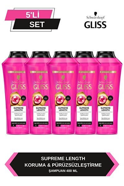 Gliss Supreme Length Uzun Saçlaraa Özel Şampuan 400 ml x 5 Adet