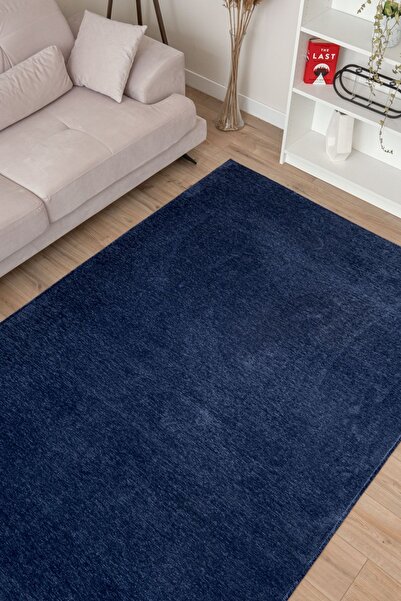 Lorente Home Moreno Viskon Dokuma Halı Kaymaz Taban Yıkanabilir Lacivert Çocuk Halısı 1141