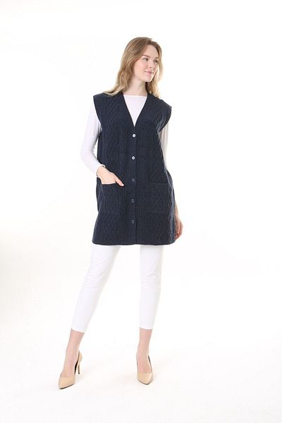 Lamierra Knitwear Harttuş Long Vest