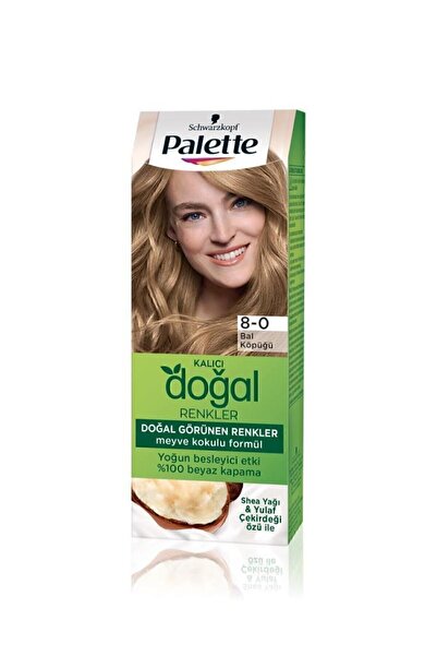 Palette Kalıcı Doğal Renkler 8-0 Bal Köpüğü Shea Yağı Saç Boyası 
X 3 Adet