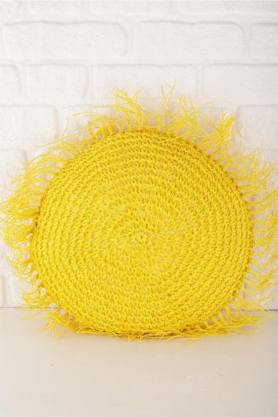 ANJEAHOME 45X45 cm Simra Throw Pillow Cover - Paper Thread Hand Knitted
