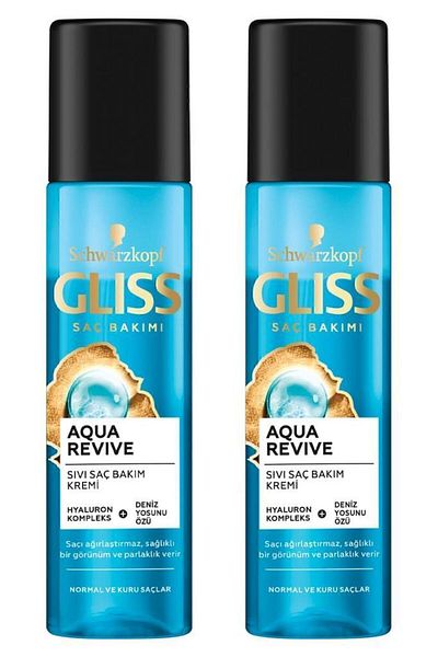 Gliss Aqua Revive 200 ml x 2 Pieces - Moisturizing Conditioner with Hyaluron and Seaweed