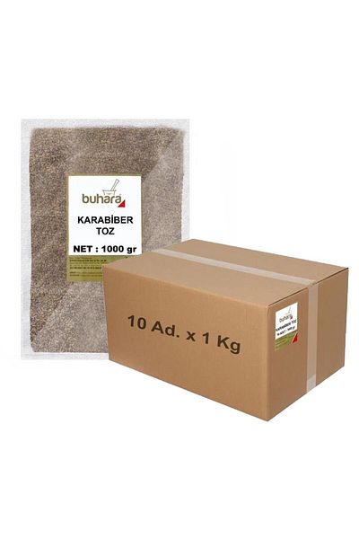 Buhara 10 X 1 kg Black Pepper Powder Box - Spice