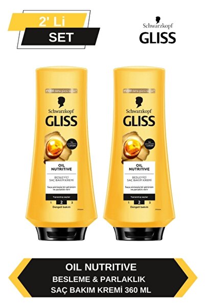Gliss Oil Nutritive Saç Kremi 360ml x 2'li Set