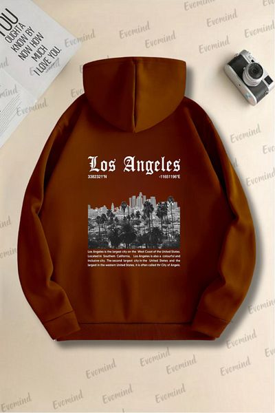 Evomind Los Angeles Printed Unisex Adult and Kids Oversize Hooded Sweatshirt