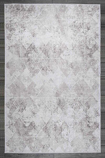 Oriente Home Modern Patterned Light Gray White Velvet Carpet Washable Non-Slip Floor Corridor Carpet Runner 7011