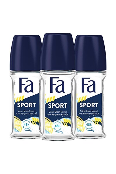 Fa Sport Roll-On 50 ml Erkek Deodorant - 3 Adet 48 Saat Kalıcı Turunçgil Ferahlığı