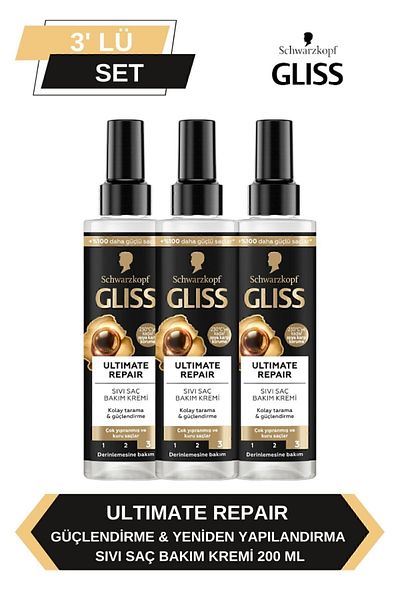 Gliss Ultimate Repair - 200ml x Set of 3 Liquid Conditioner