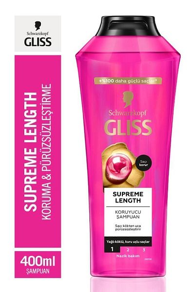 Gliss Supreme Length 400 ml X 4 Pieces Long Hair Shampoo