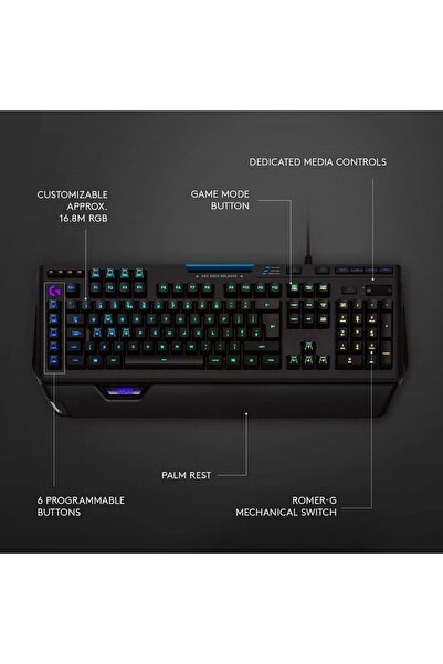 logitech لوحة مفاتيح الألعاب الميكانيكية G G910 Orion Spectrum Illuminated RGB