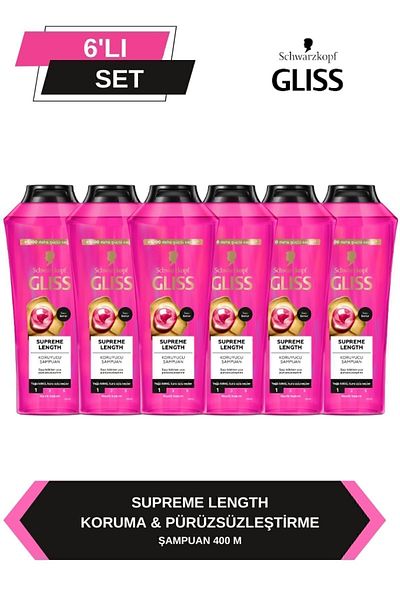Gliss Supreme Length 400 ml X 6 Pieces Special Shampoo for Long Hair