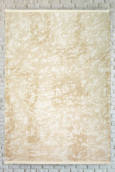 Oriente Home Abstract Patterned Cream Washable Non-Slip Chenille Hallway Living Room Kitchen Carpet 7827