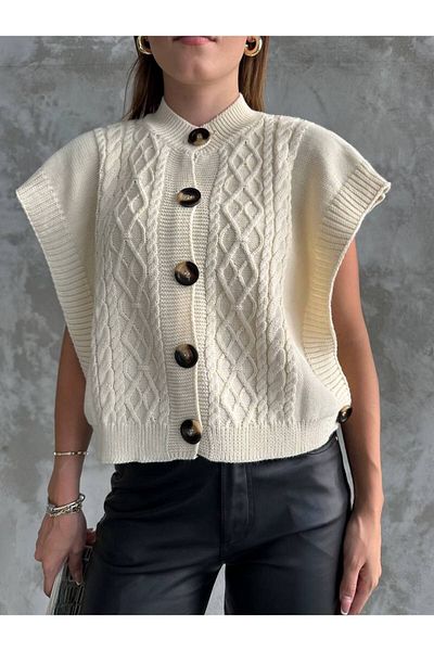 LB Laluna Butik Women's Knitwear Vest - Bat Sleeve Design