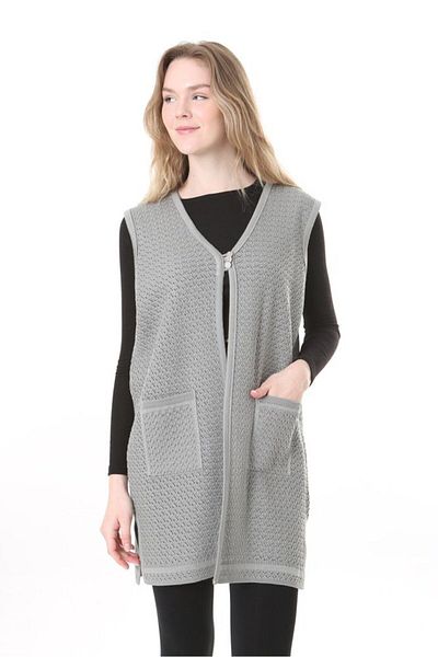 Lamierra Knitwear Openwork Mercerized Vest