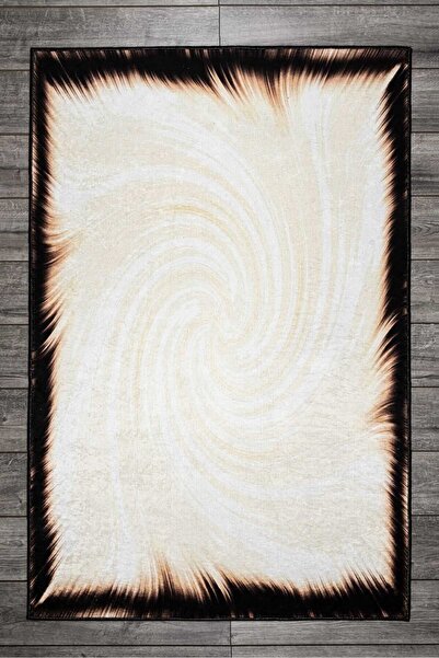 Oriente Home Granica Sa deznom Krem Crna Perivo Protivklizni đon Somot Tepih ...