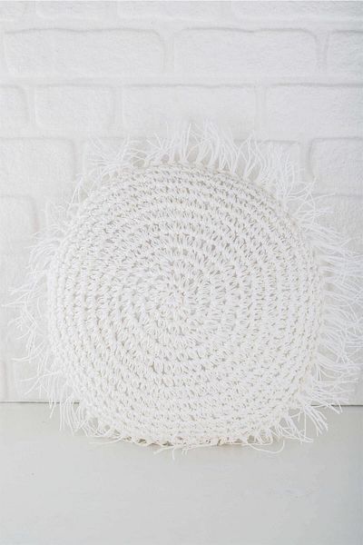 ANJEAHOME 45X45 cm Simra Throw Pillow Cover - Paper Thread Hand Knitted
