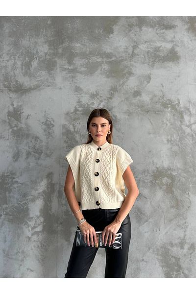 LB Laluna Butik Women's Knitwear Vest - Bat Sleeve Design