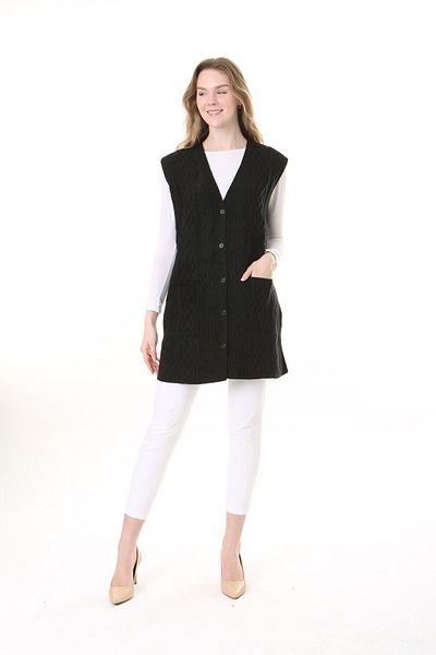 Lamierra Knitwear Harttuş Long Vest