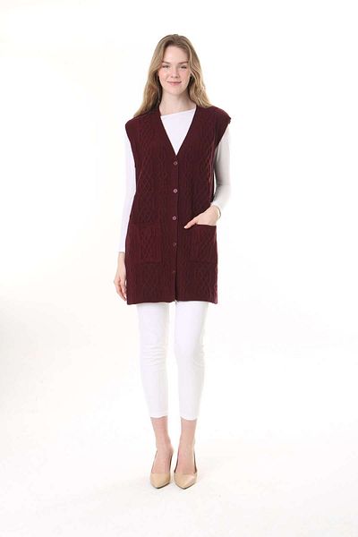 Lamierra Tricotaj Harttuş Vestă lungă