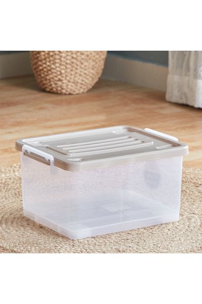 Home Box Juana Multipurpose Transparent Storage Box with Wheel -15 L