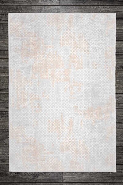 Oriente Home Bohemian Patterned Gray Cream Washable Non-Slip Base Velvet Runner Hallway Carpet 7567