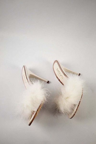 MRVshoes Furry Heeled Bridal Dowry Engagement Party Slippers