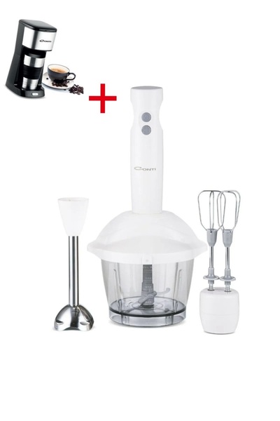 CONTİ 3 Fonksiyonlu El Blender Seti - Krem / 1700 Watt + Filtre Kahve Makinesi Hediyeli