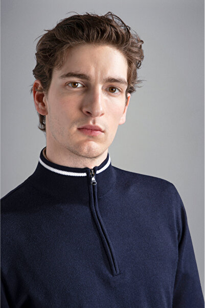 PAUL&SHARK MEN'S ZIPPED PULLOVER C.W. WOOL