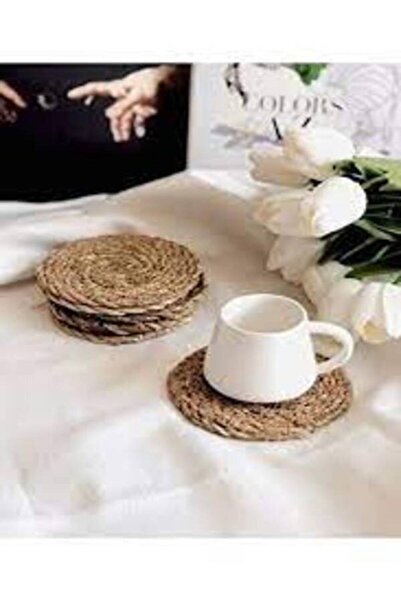 İLBEY Life Hasır Jüt Supla 6'lı Set Amerikan Servis 14 Cm Çap Supla Hasır 14 ...