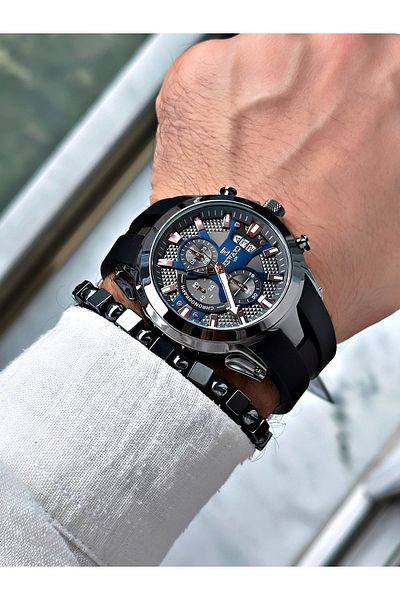 Reward Men's Sports Silicone Wristwatch - Black Color Function