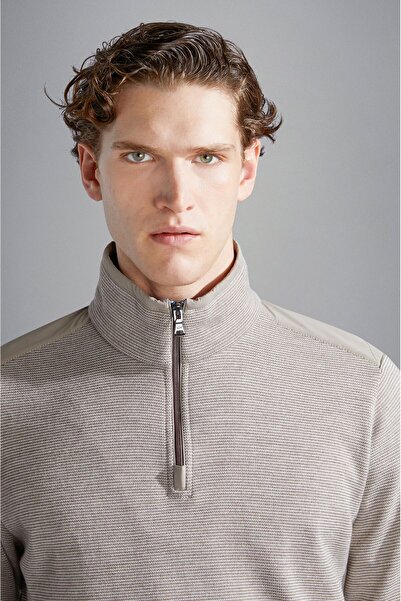 PAUL&SHARK MEN'S ZIPPED PULLOVER C.WWOOL