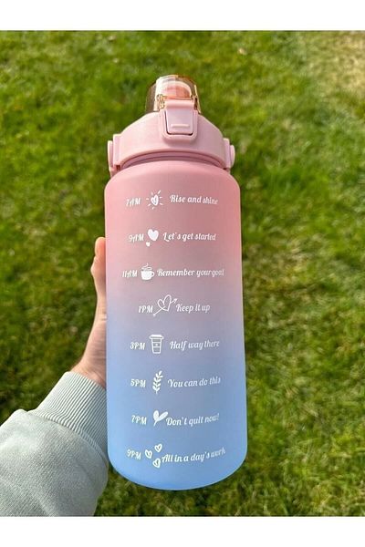 OSMEY Motivational Water Bottle 2l Tritan Gym Water Bottle Bpa Free Water Bottle with Sticker Gift