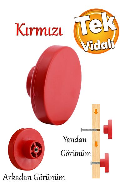 Badem10 Plastic rotund 1 buc. culoare roșie simplă mobilier de cameră bucătărie sertar dulap dulap mâner mâner