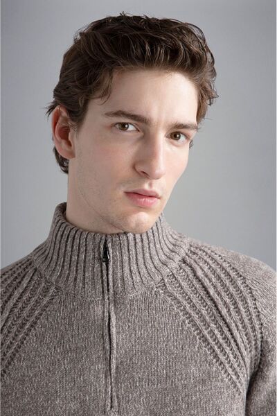 PAUL&SHARK MEN'S ZIPPED PULLOVER C.WWOOL