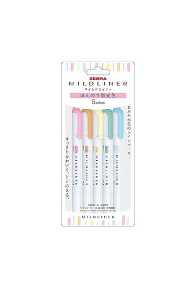 Zebra Mildliner Highlighter 5 Pieces 5c-N Set Wkt7-5c-N