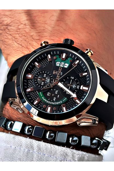 Reward Men's Sports Silicone Wristwatch - Black Color Function
