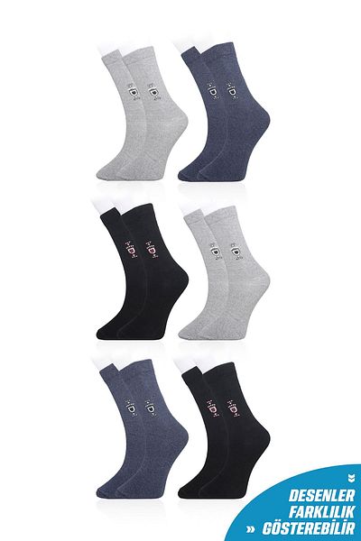 Line Smart 6-Piece Men's Cotton Patterned Seasonal Socks